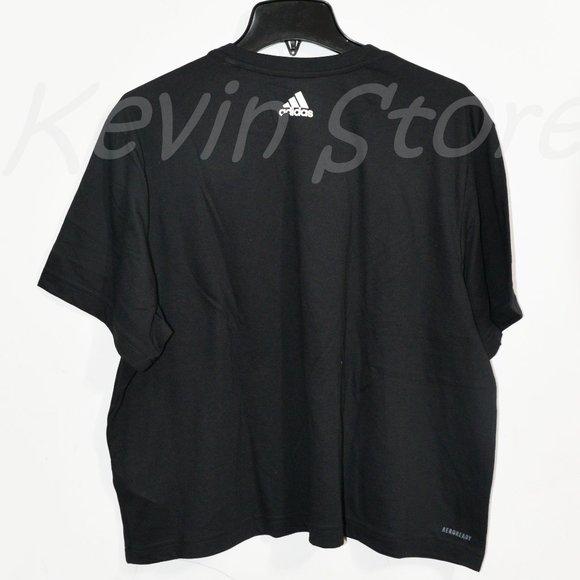 BLACK NWT Adidas Ladies' Logo Crop Tees - Picture 4 of 5